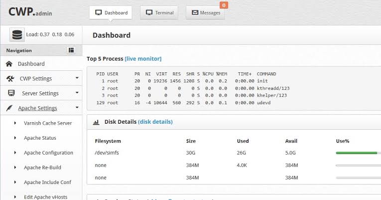 CentOs Web Control Panel
