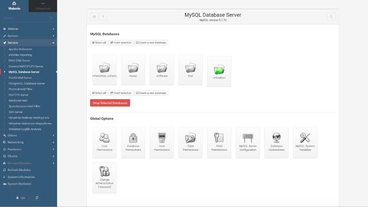 Virtualmin web control panel