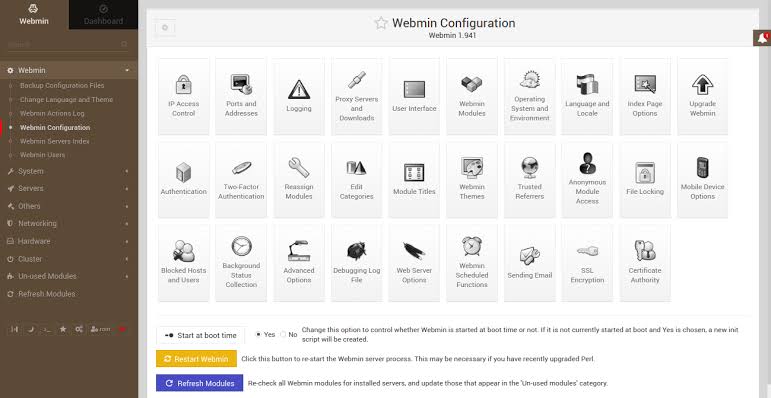 Webmin web Control panel